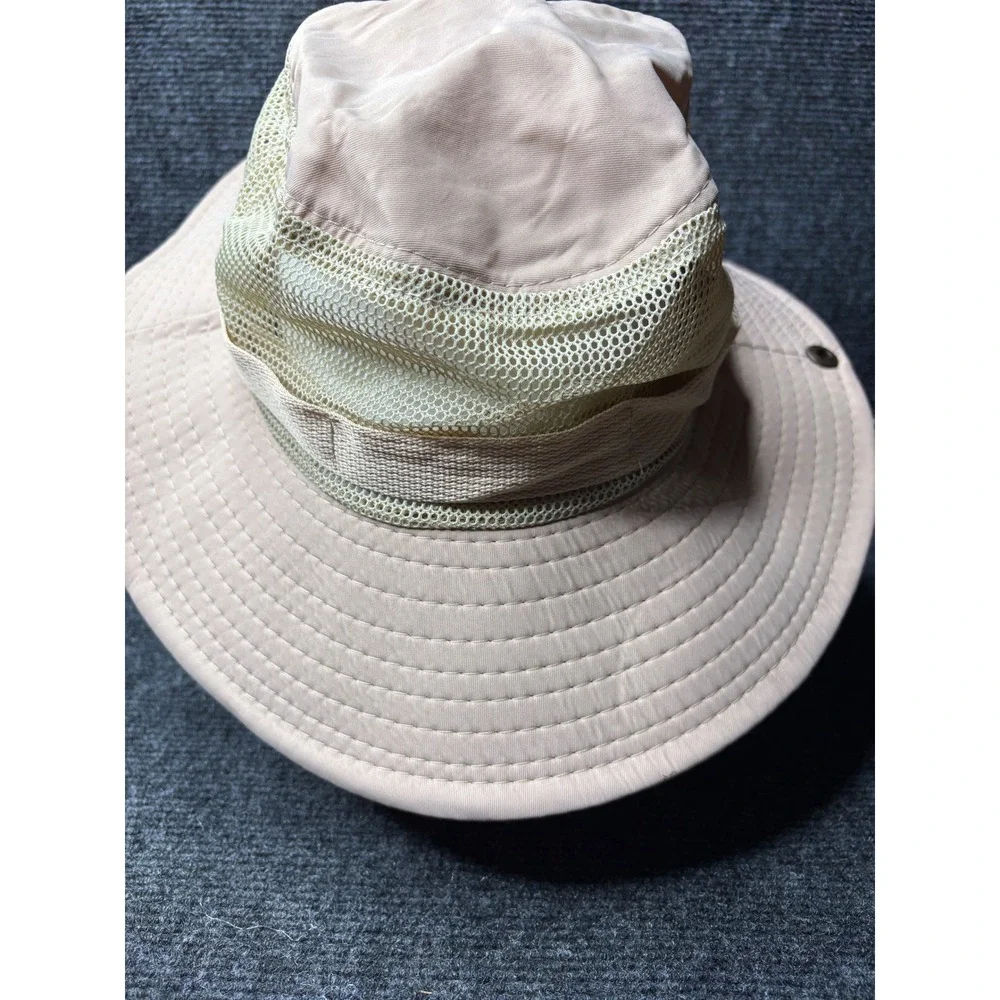 Alabama Boonie Hat Tan Mesh Sun Safari Fishing Wide Brim Adjustable Chin Strap